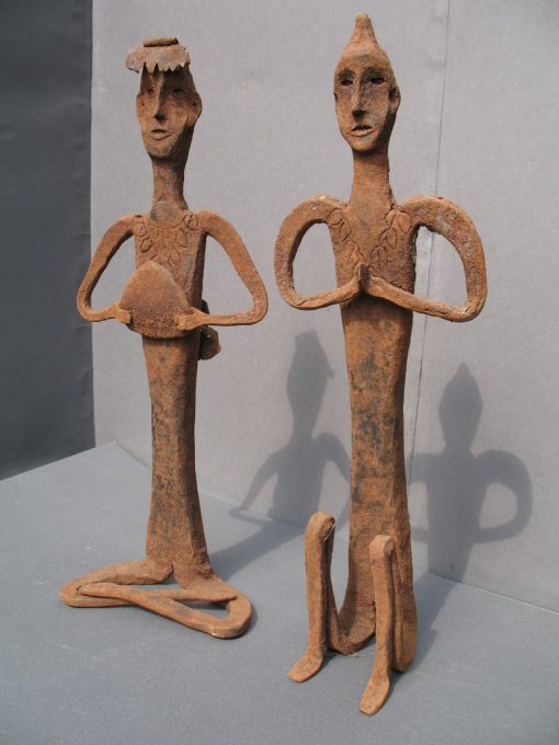 Two Iron Shaman Statues, View A